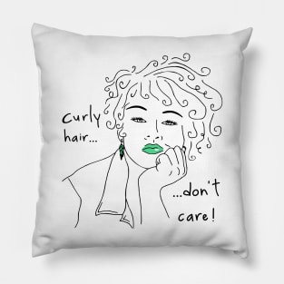 curly hair don't care Pillow