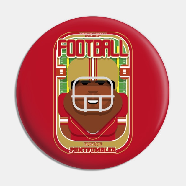 American Football Red and Gold - Enzone Puntfumbler - Hayes version Pin by Boxedspapercrafts