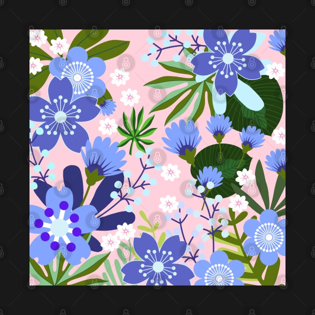 Forget-Me-Not Blooms_Millennial Pink Background by leBoosh-Designs