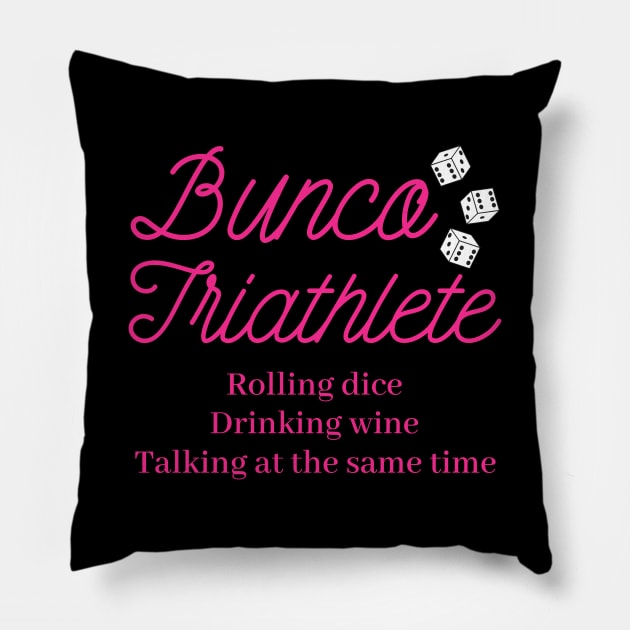 Bunco Triathlete Dice Wine Pillow by MalibuSun