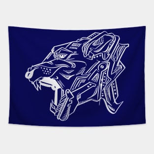 Tiger Mecha street art style (White colour) Tapestry