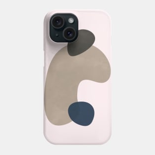 Neutral Abstract Shapes, Minimal Mid Century Art Phone Case