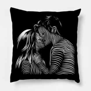 the last kiss silhouette Pillow