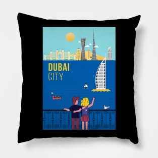 Dubai city poster Pillow