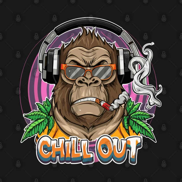 Hip Hop Gorilla Chill Out Artwork by diegotorres