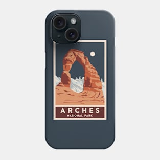 Arches National Park Travel Poster Phone Case