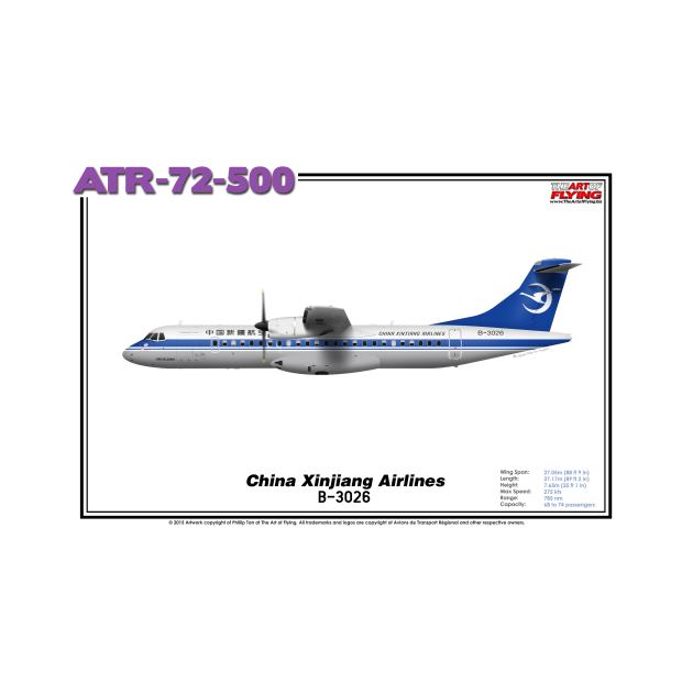 Avions de Transport Régional 72-500 - China Xinjiang Airlines (Art Print) by TheArtofFlying