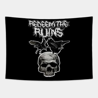 Redeem the Ruins Skull and Crows Tapestry