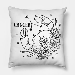 Zodiac Garden Floral Design: Cancer Pillow