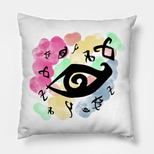 Variety of runes in watercolor Pillow