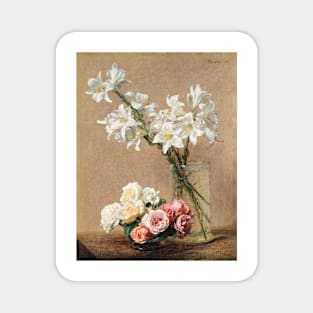 Roses and Lilies (1888) in high resolution by Henri Fantin–Latour Magnet