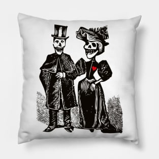 Calavera Couple | Day of the Dead | Dia de los Muertos | Skulls and Skeletons | Vintage Skeletons | Pillow