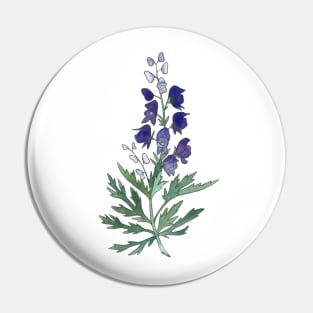 Wolfsbane Watercolor Illustration Pin