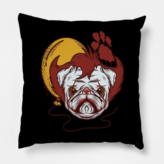 My scary pug Pillow by mybeautypets