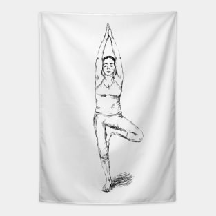 Yoga Pose Tree Tapestry