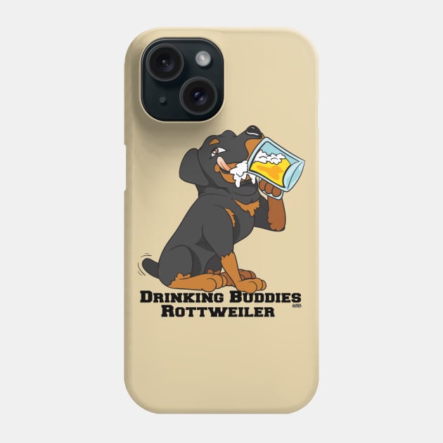 Rottweiler Dog Beer Drinking Buddies Series Cartoon Phone Case by SistersRock