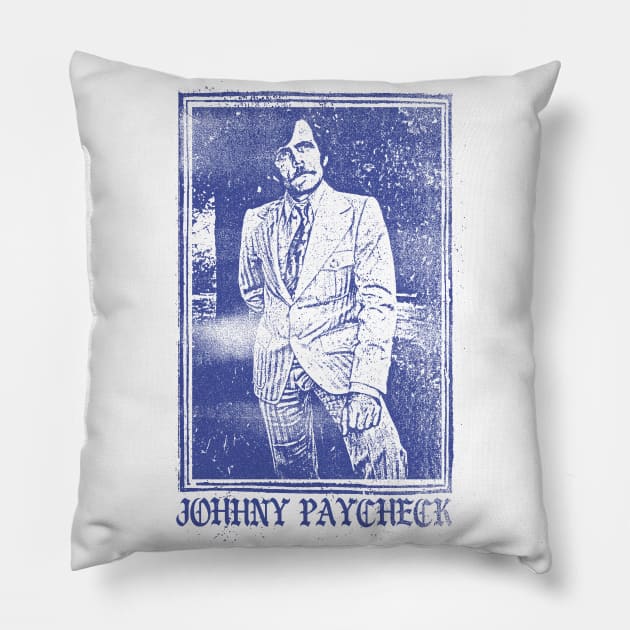 Johnny Paycheck / Old School Xerox Style Fan Design Pillow by DankFutura