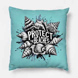Protect the Beaches - Seashells Pillow