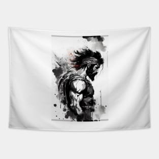 Greek Spartan Ink Painting Tapestry