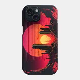 Retrowave Aesthetic 80s Synthwave Sunset Phone Case