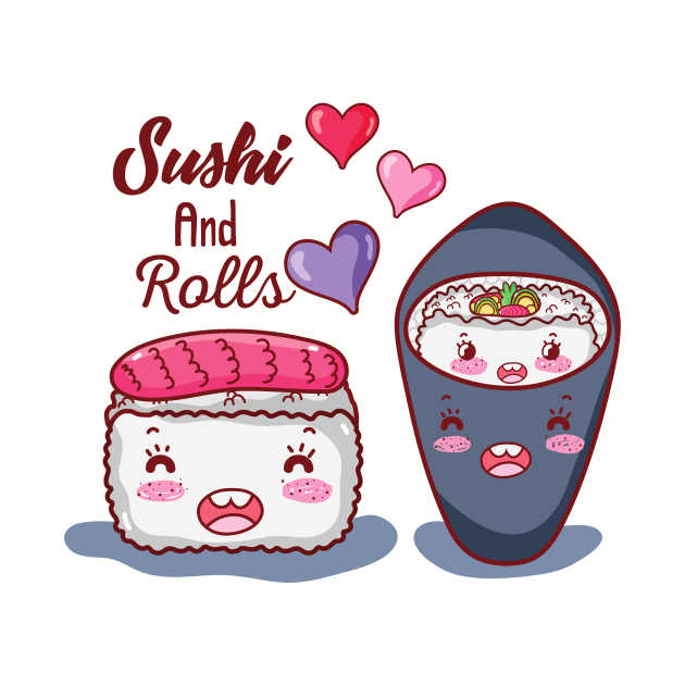 kawaii sushi by Nikoleart