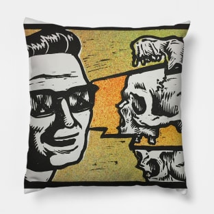 x-ray spex skull pop art warhol lichtenstein comic art Pillow