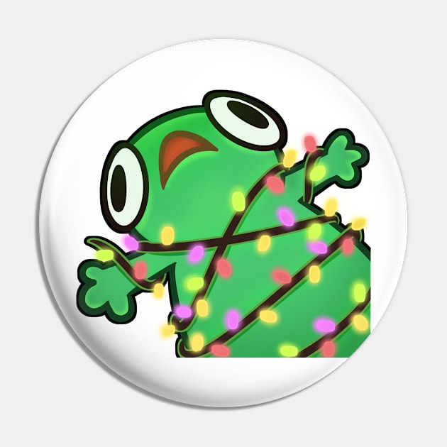 Froggie tangled in Christmas lights Pin by Nucifen