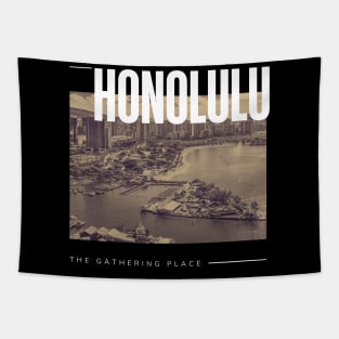 Honolulu cityscape Tapestry