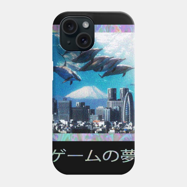 Dolphins Over Tokyo Vaporwave Vaporware Vapor Tumblr Trash Weeaboo Aesthetic Phone Case by MrWatanabe