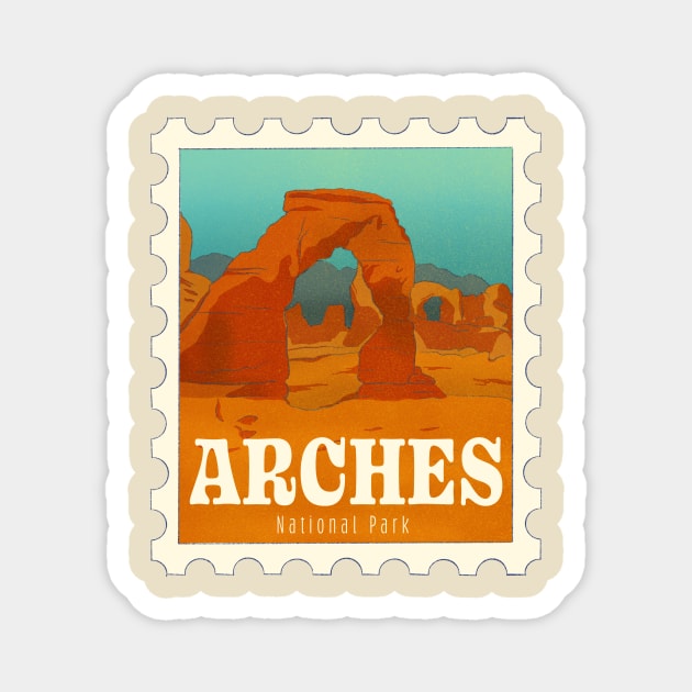 Arches National Park Stamp Magnet by adrienne-makes