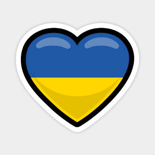 I Love Ukraine Ukrainian Flag Heart Magnet