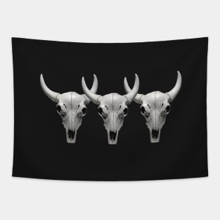Cow Steer Skull , triple Photograph Tapestry
