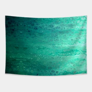 Teal Abstract Sea Paint Tapestry