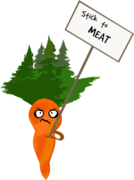 Carrot Protesting Stick to Meat Kids T-Shirt by PoetandChef