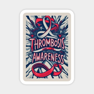 Thrombosis Awareness Ribbon Retro Background Magnet