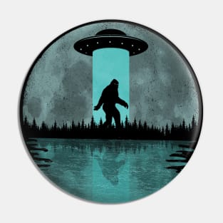 Bigfoot Ufo Abduction Sasquatch Moon Pin