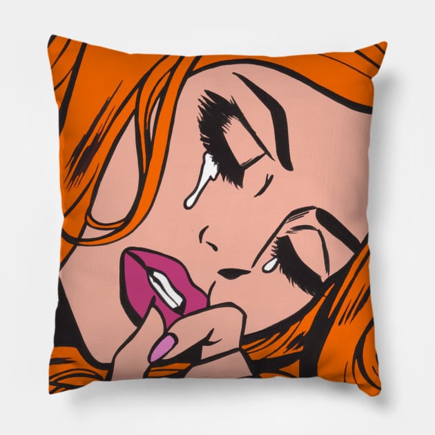 Ginger Sad Girl Pillow by turddemon