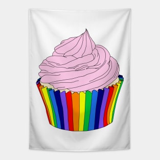 Rainbow Cupcake with Pink Icing Tapestry