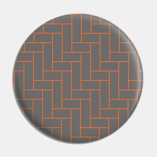 Geometric Tiles in Grey and Orange Outline Pin