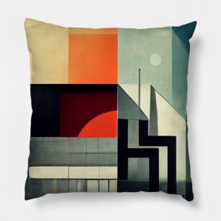 Bauhaus architectural illustration Pillow