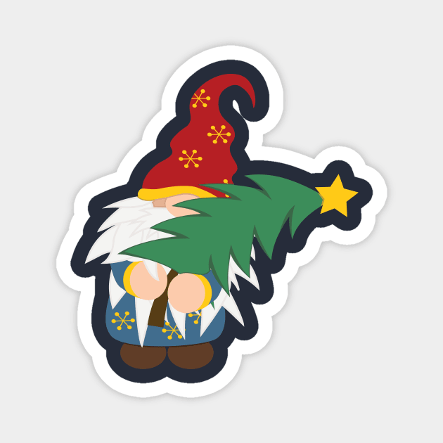 Tree Hugger Christmas Gnome Magnet by Shapetrix