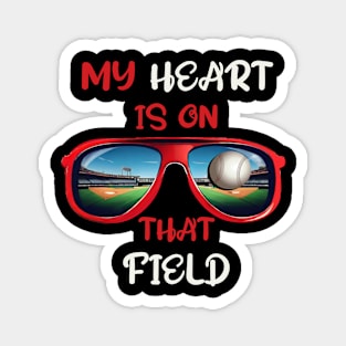 Baseball Mom My Heart Is On That Field Magnet