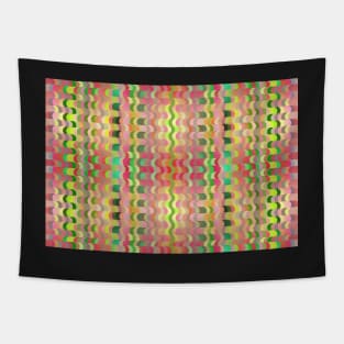 Vintage wavy pattern, colorful waves desing Tapestry