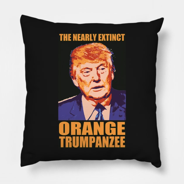 THE NEARLY EXTINCT ORANGE TRUMPANZEE Pillow by truthtopower