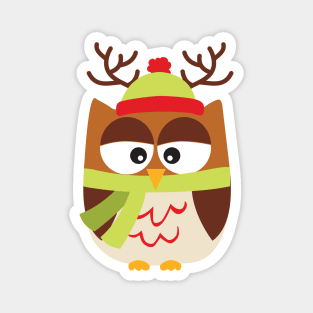 Christmas Rudolph Reindeer Owl Magnet