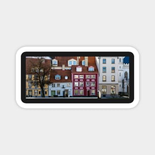 Traditional medieval houses in Old Riga Town, Latvia Magnet