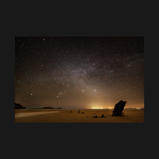 Helvetia Wreck and Worms Head, Rhossili Bay by dasantillo