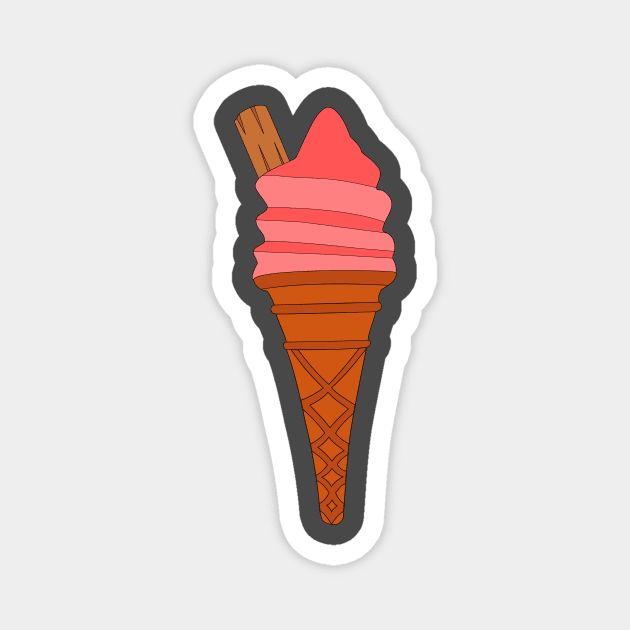 Strawberry Ice Cream Cone Magnet by Cool Duck's Tees