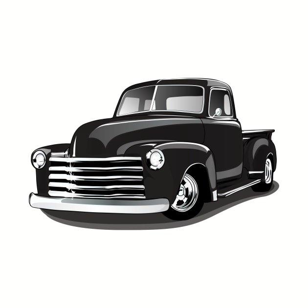 1948 Black Chevy Pickup Truck by RPM-ART