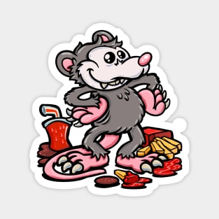 Opossum let's eat french fries Magnet